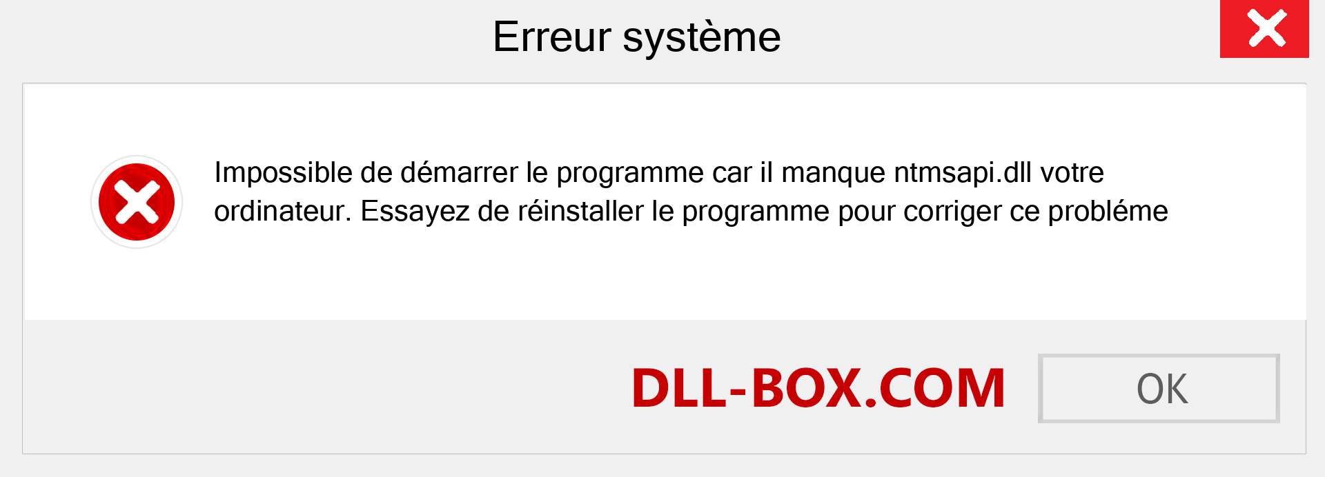 Le fichier ntmsapi.dll est manquant ?. Télécharger pour Windows 7, 8, 10 - Correction de l'erreur manquante ntmsapi dll sur Windows, photos, images